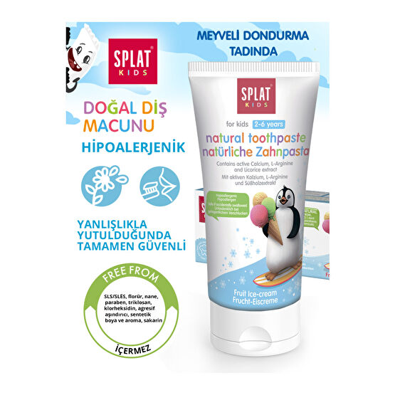 Splat Meyveli Dondurma Tadında 2-6 Yaş Çocuk Diş Macunu 50 Ml Bebek Diş Macunu Fiyatı