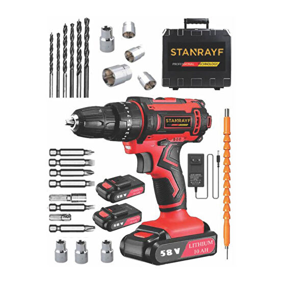 stanrayf Germany Technology 98 V 12 Ah Çelik Şanzıman Bakır Sargılı Şarjlı Darbeli Vidalama Matkap Matkaplar Fiyatı