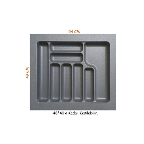 STARAX 54x49 Çekmece Içi Gri Plastik Kaşıklık S-2287-g