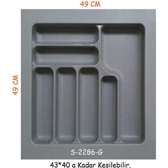 Starax S-2286-G Çekmece İçi Plastik Kaşıklık Gri En:49-42 D:49-40 cm. Arası Kesilir 7 Göz - 49 x 49 cm Pratik Mutfak Gereçleri Fiyatı