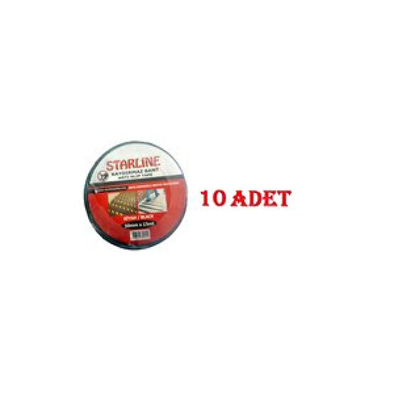 Starline 50 Mm * 15 M Yüksek Tutuşlu Kaydırmaz Bant Starline Siyah X 10 Adet Bant Fiyatı