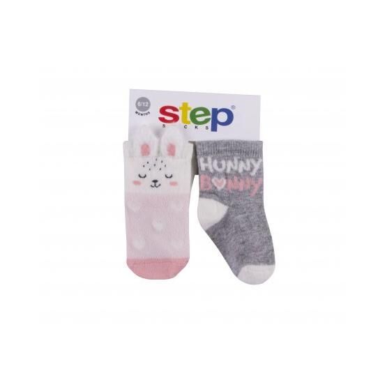 Step 3D Hunny Bunny 2'li Kız Çocuk Soket Çorap