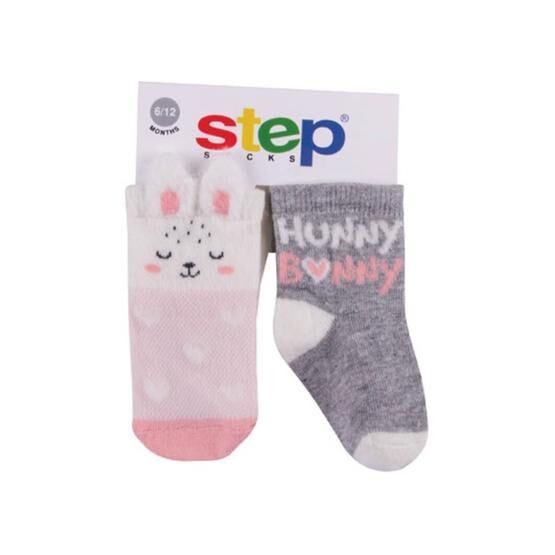 Step 3D Hunny Bunny 2'li Kız Çocuk Soket Çorap