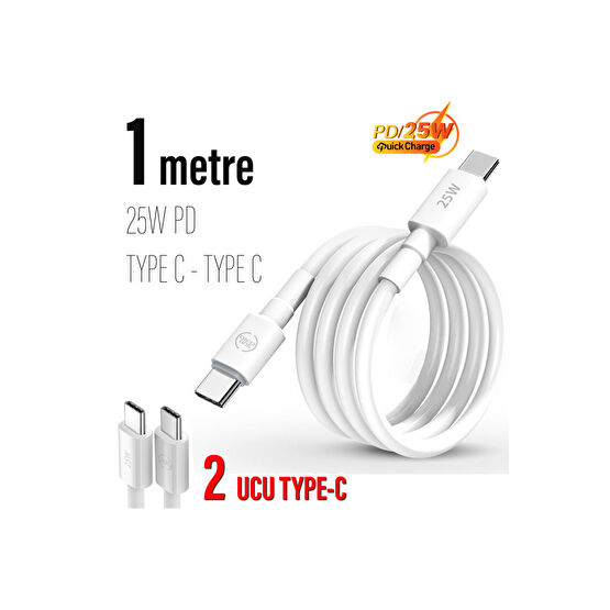 Subzero 25w Hızlı Type-c Şarj Kablosu Çift Taraflı Type-c To Type-c 25w Pd Şarj Kablo 1metre Cep Telefonu Kablosu Fiyatı