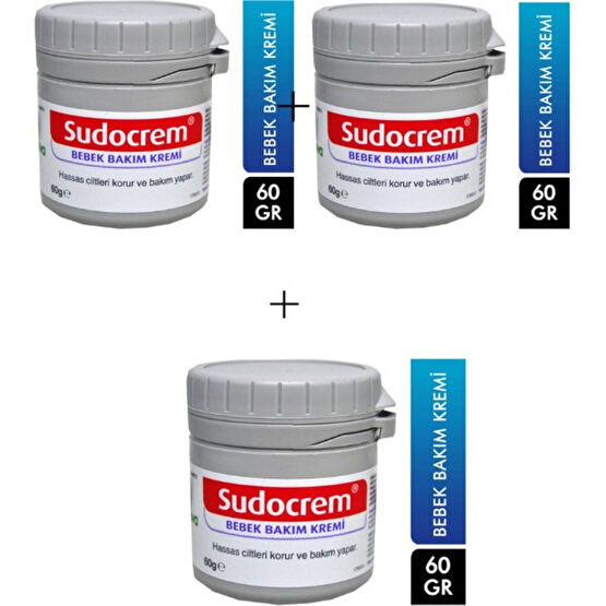 Sudocrem Bebek Bakım Kremi 3x 60 gr - Beyaz Pişik Önleyici Krem Fiyatı