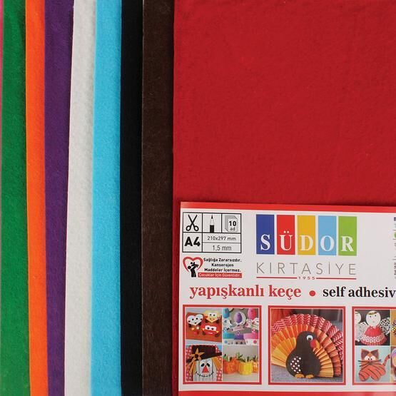 Südor 20x30 10 Renk Yapışkanlı Keçe