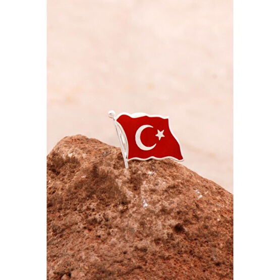 Sümer Telkari Türk Bayrağı Mineli Gümüş Rozet 34 Rozet Fiyatı