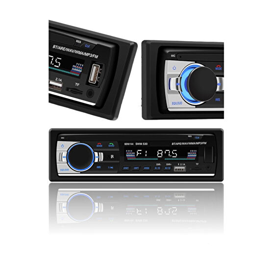 SUNASK P.125 Çift Usb Girişli Bluetooth Oto Teyp Araba Teybi Radyo Usb Sd Aux Teyp Amfi Çıkışlı 4x55 Watt Oto Teypleri Fiyatı