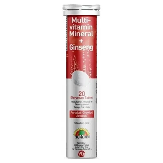 Sunlife Multivitamin Mineral + Ginseng 20 Efervesan Tablet Kişisel Bakım Gereçleri Fiyatı