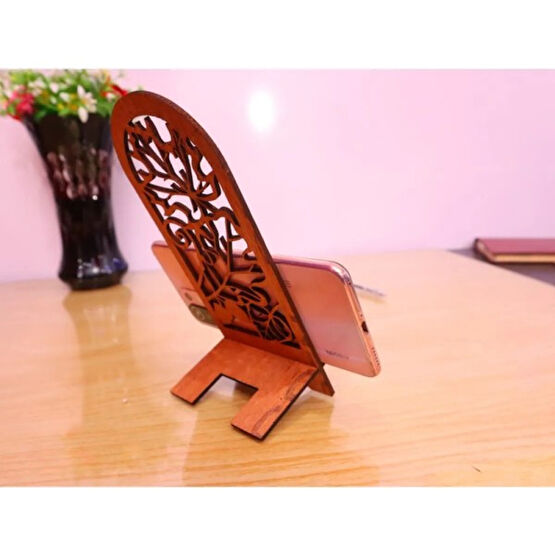 Sword Wood Swordwood Ahşap Lazer Kesim Telefon Standı SW-00134 Cep Telefonu Tutucu Fiyatı