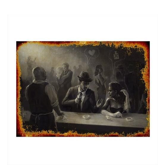 Tablomega Bar ve Aşk 50x70 cm Ahşap Tablo
