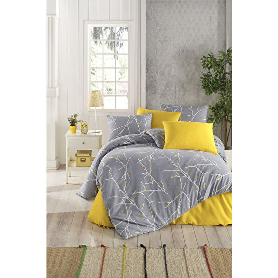 Tabu Home Parure Dallı Gri Çift Kişilik Nevresim Seti Nevresim Takımı Fiyatı