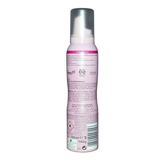 Taft Saç Köpüğü 150 ml Curl & Flex No:3 Ekstra Güçlü