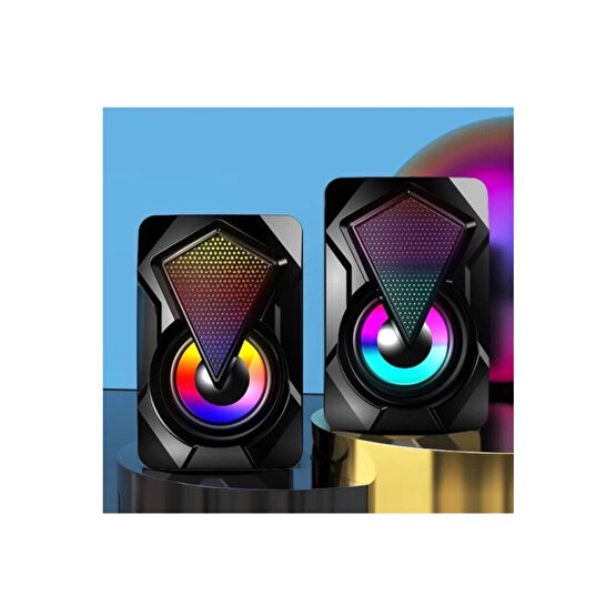 Talon Bilgisayar Hoparlörü Led Işıklı Rgb Laptop Pc Uyumlu 1+1 Speaker Bilgisayar Speaker Fiyatı