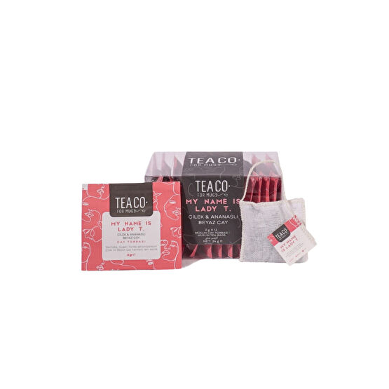 Tea Co My Name Is Lady T - Çilek Ve Ananaslı Beyaz Çay Müslin Çay Poşeti Çay Fiyatı
