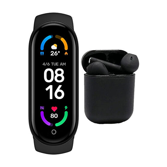 TECHNOMEN M4 Akıllı Bileklik I12 Siyah Bluetooth Kulaklık Ios Android Uyumlu Set Akıllı Bileklik Fiyatı