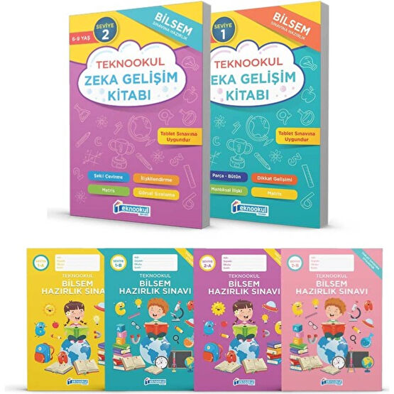 Teknookul 1. Sınıf Bilsem Sınavı Hazırlık Seti Seviye 1 - Seviye 2 Zeka Geliştirici Kitaplar Fiyatı