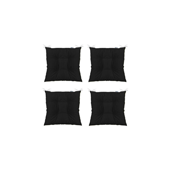 TEZKOTEKSTİL 4lü Pofidik Kare Sandalye Minderi 40 X 40 Cm Siyah Koltuk & Kanepe Örtüsü Fiyatı