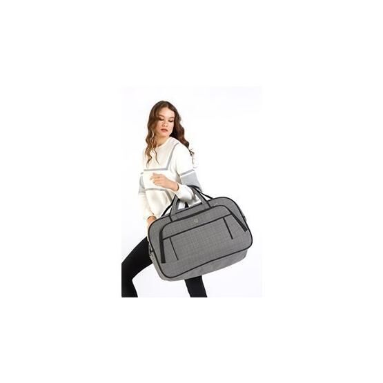 TH Bags TH100985 Açık Gri Siyah Kadın Seyahat Çantası