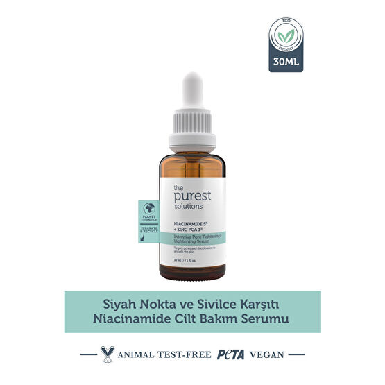 The Purest Solutions Siyah Nokta Ve Sivilce Karşıtı Niacinamide Cilt Bakım Serumu 30 Ml (niacinamide 5% & Zinc Pca 1%) Cilt ve Yüz Bakımı Fiyatı