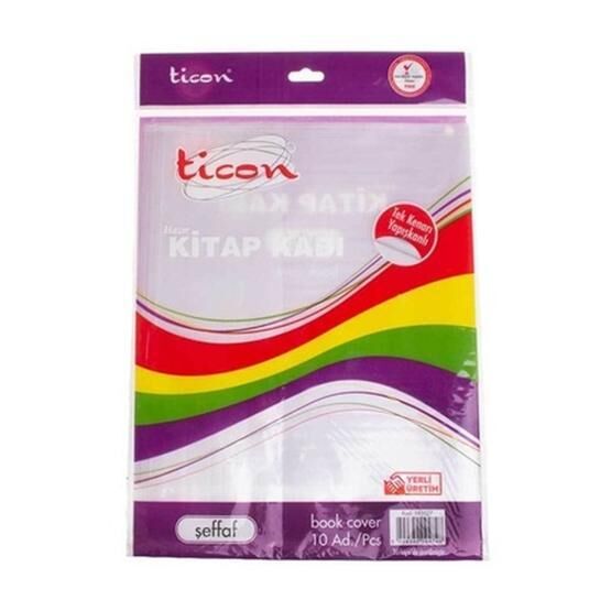 Ticon 10'Lu Şeffaf Yapışkanlı Hazır Kitap Kabı