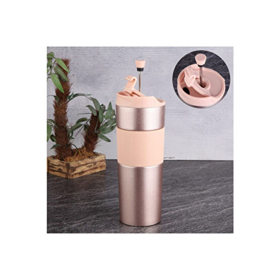 Tohana French Press Çelik Termos Kupa Rose Gold 500ml 75223 Termos Fiyatı