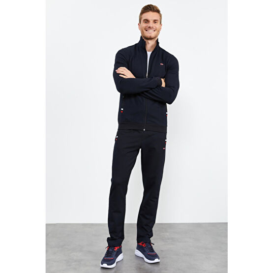 TOMMY LIFE Erkek Lacivert Yakalı Eşofman Takım 85072 2XL Beden