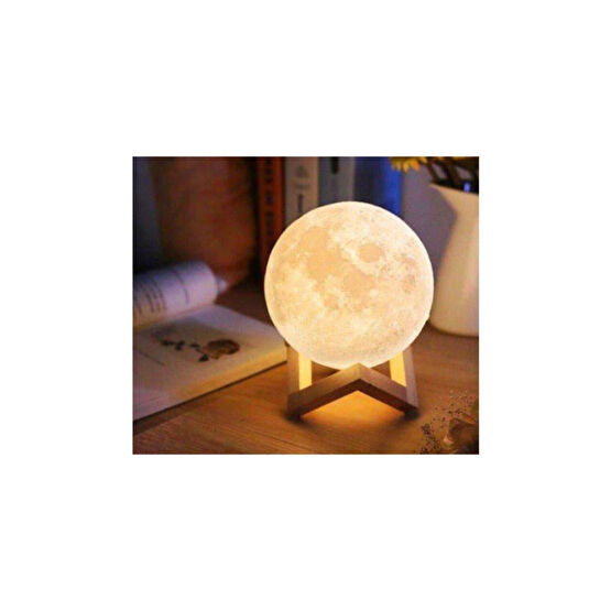 Touz 3d Standlı Ay Gece Lambası Dekoratif Küre Led Masa Lambası Fiyatı