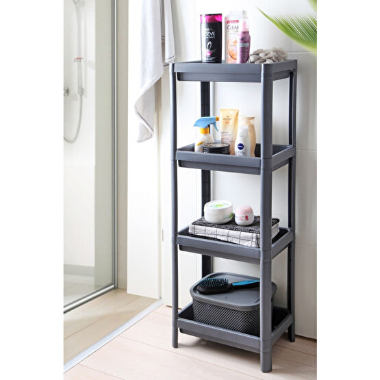 Trend Maison Vesken 4 Katlı Banyo Raf Ünitesi Gri Düzenleyici Şampuan Havluluk Deterjan Dolabı Banyo Dolabı / Mobilyası Fiyatı