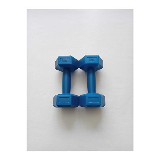 TRİTEX 1kg X 2adet Köşeli Vinyl Kaplı Mavi Dambıl Ağırlık Seti Dambıllar & El / Ayak Ağırlıkları Fiyatı