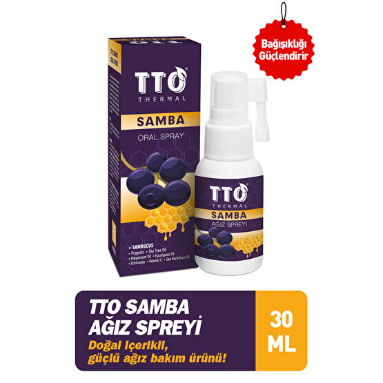 TTO Samba Ağız Spreyi 30 ml (SAMBUCUS PROPOLİS BAĞIŞIKLIK AĞIZ KOKUSU ÇAY AĞACI YAĞI) Ağız Gargara ve Spreyi Fiyatı