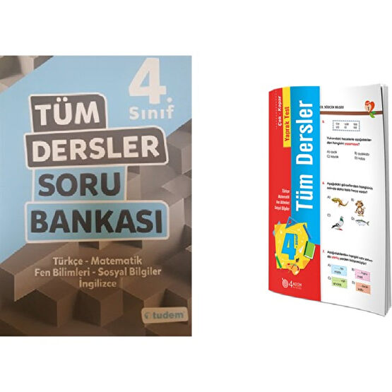 Tudem Yayınları 4. Sınıf Tüm Dersler Soru Bankası ve Tüm Dersler Yaprak Test Tüm Dersler Fiyatı