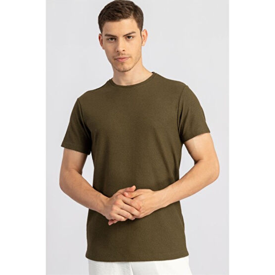 Tudors  Slim Fit Dar Kesim bisiklet Yaka Kısa Kol Kendinden Desenli Erkek T-Shirt Erkek Gömlek Fiyatı