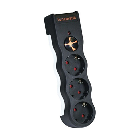 Tunçmatik Tsk5082 Üçlü Siyah Powersurge Akım Korumalı Priz