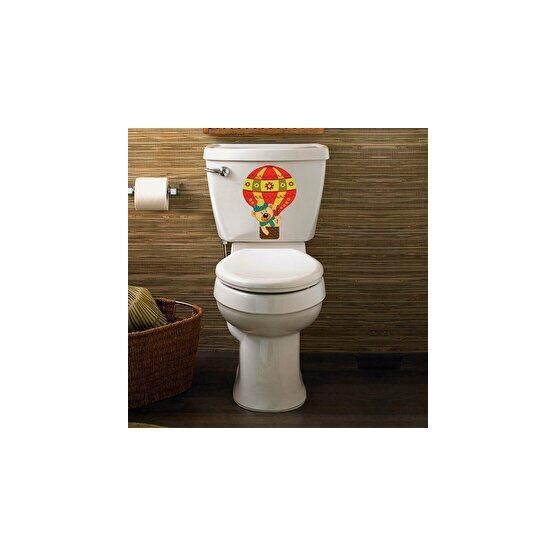 Tusador TILKI-73915 Tilki Dünyası Balonda Sevimli Ayıcık Klozet Kapağı Sticker