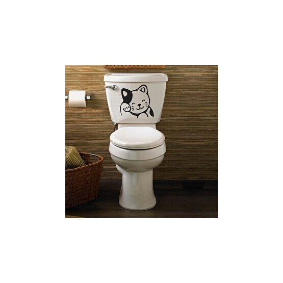 Tusador TILKI/73943 Tilki Dünyası Sevimli Kedicik Klozet Kapağı ve Banyo Sticker