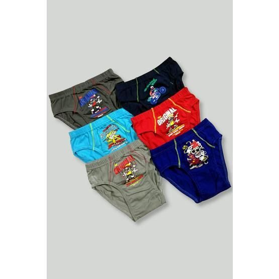 Tutku 0138 Erkek Çocuk 6 Adet  Renkli Slip Külot