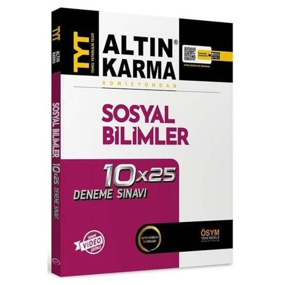 TYT Sosyal Bilimler Tamamı Video Çözümlü 10x25 Deneme Sınavı-Altın Karma