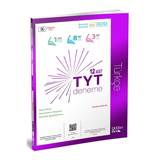 Üç Dört Beş Yayıncılık Üçdörtbeş Tyt Türkçe Deneme 12 Adet