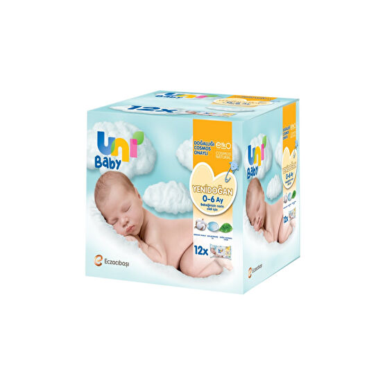 Uni Baby Yenidoğan Islak Mendil 12li 480 Yaprak Bebek Mendil-Islak Mendil Fiyatı
