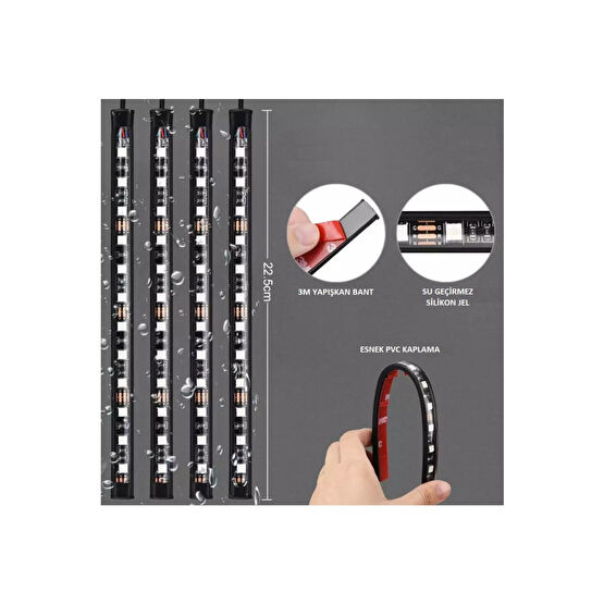 Unichrome 4 Parçalı Uzaktan Kumandalı Ayak Altı Aydınlatma 48 Led Atmosfer Işık Ledi Torpido Aksesuarları & Bakımı Fiyatı