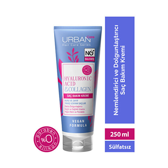 Urban Care Hyaluronik Asit&kolajen Kuru Ve Cansız Saçlara Özel Saç Bakım Kremi-sülfatsız-250 ml