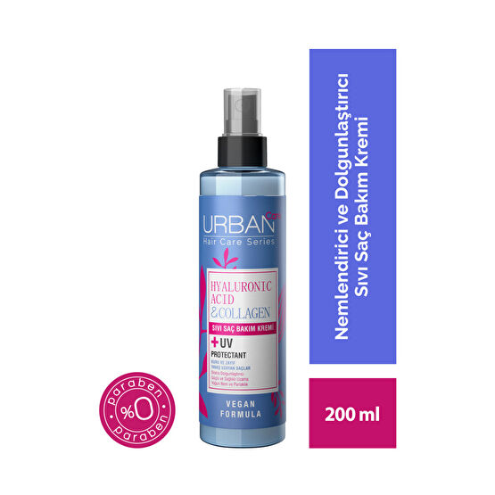 Urban Care Hyaluronik Asit&kolajen Kuru Ve Cansız Saçlara Özel Sıvı Saç Bakım Kremi-vegan-200 Ml
