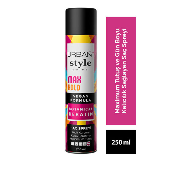 Urban Care Style Guide Max Hold Sabitleyici Maksimum Tutuşlu Saç Spreyi-vegan-250 ml