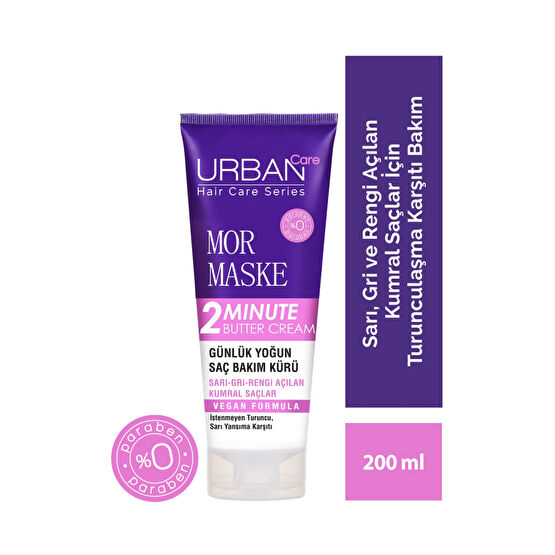 Urban Care Turunculaşma Karşıtı Mor Günlük Yoğun Saç Bakım Maskesi-200ML-Vegan Saç Bakım Maskeleri & Serumlar & Spreyler Fiyatı