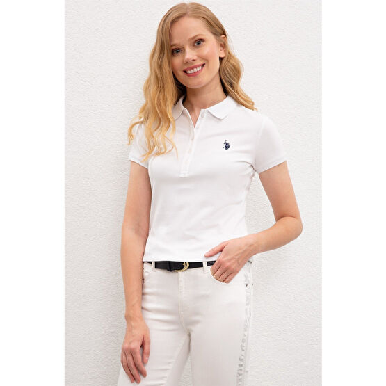U.S. Polo Assn. Beyaz Kadın T-Shirt 2XL Beden