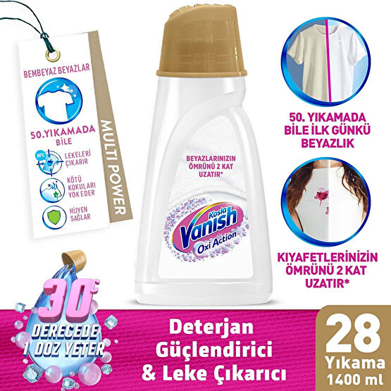 Vanish Kosla Multipower Oxi Advance Beyazlar İçin Leke Çıkartıcı & Deterjan Güçlendirici Sıvı (1400 ml) Çamaşır Makinesi Ürünleri Fiyatı
