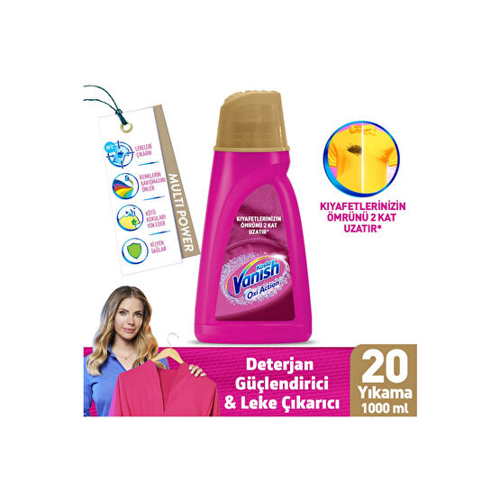 Vanish Kosla Multipower Renkliler Için Jel Leke Çıkarıcı Deterjan Güçlendirici 1000 ml