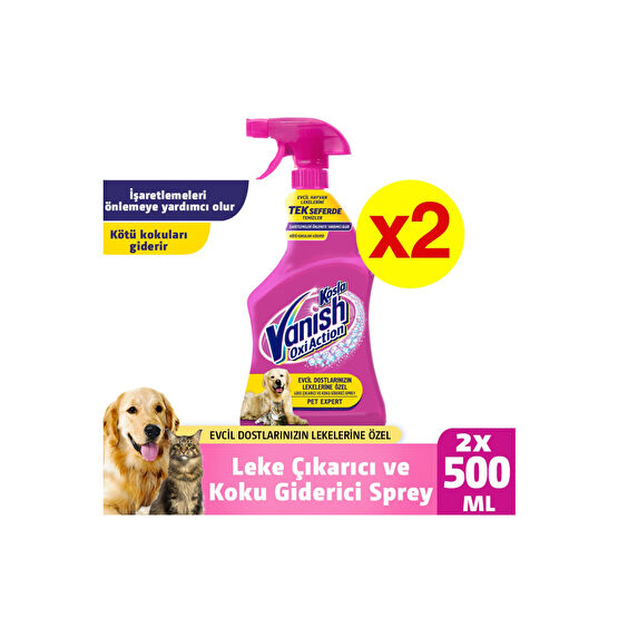 Vanish Kosla Pet Leke Çıkarıcı ve Koku Giderici Sprey 2x500 ml