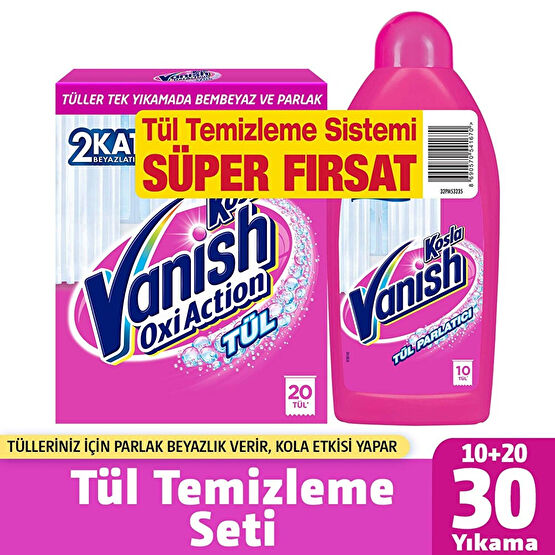 Vanish Kosla Tül Beyazlatıcı, Parlatıcı, Temizleyici Toz  Seti 900 g Çamaşır Makinesi Ürünleri Fiyatı
